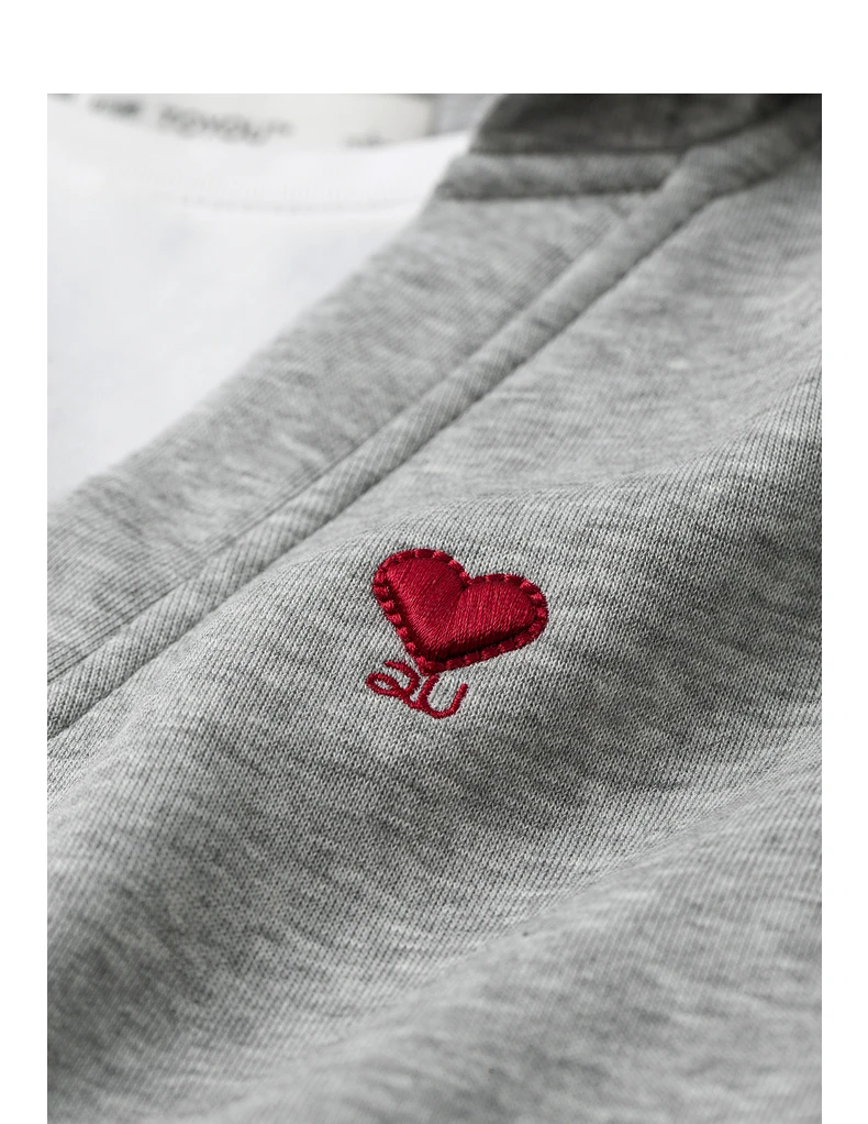 TOYOUTH Women Hoodies Sweatshirt 2024 Autumn New Heart Patter Embroidery Fake Two Piece Hooded Pullover Tops