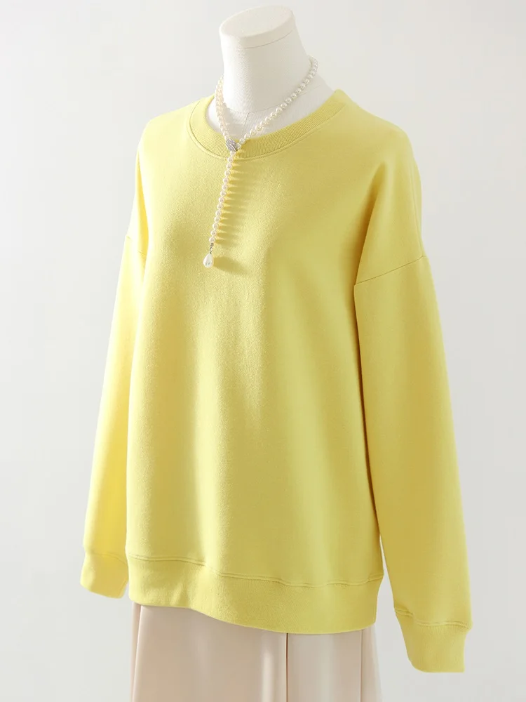 Autumn Oversized Sweatshirts Women Cotton Loose Pullovers Red O Neck Warm Sweatshirt For Women Oversize Winter Clothes Fleece