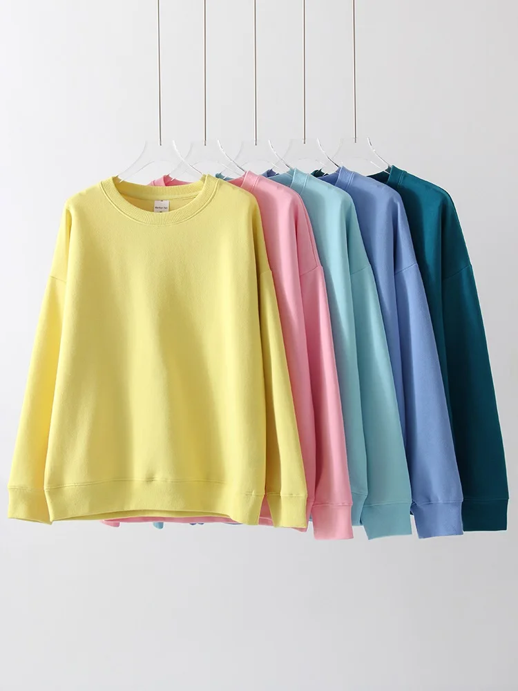 Autumn Oversized Sweatshirts Women Cotton Loose Pullovers Red O Neck Warm Sweatshirt For Women Oversize Winter Clothes Fleece