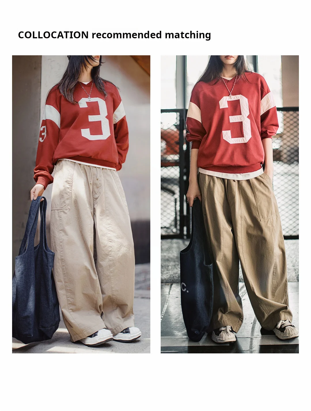 Maden Women’s Vintage Baseball V-Neck Sweatshirt Long Sleeve Pullover Color-Block Patchwork Loose Fit Cotton Blend Autumn Top