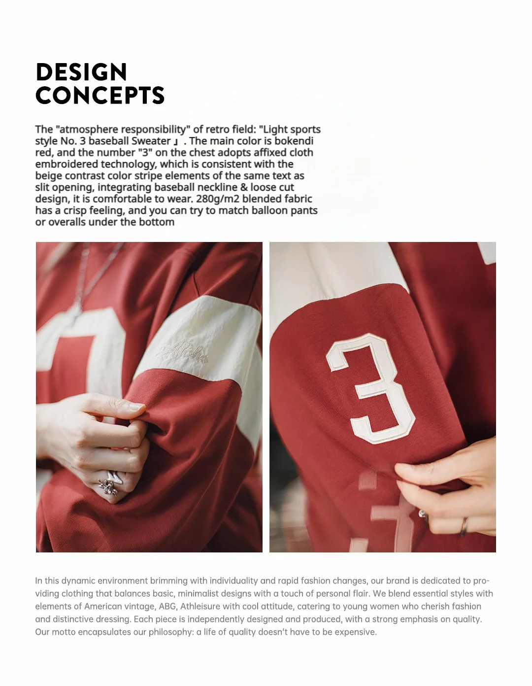 Maden Women’s Vintage Baseball V-Neck Sweatshirt Long Sleeve Pullover Color-Block Patchwork Loose Fit Cotton Blend Autumn Top