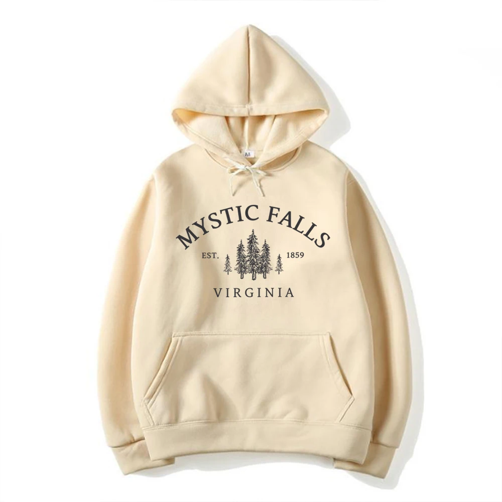 Mystic Falls Virginia Hoodie Salvatores Shirt Unisex Long Sleeve Crewneck Pullovers Hoodies Casual Sweater for Vampire Fans