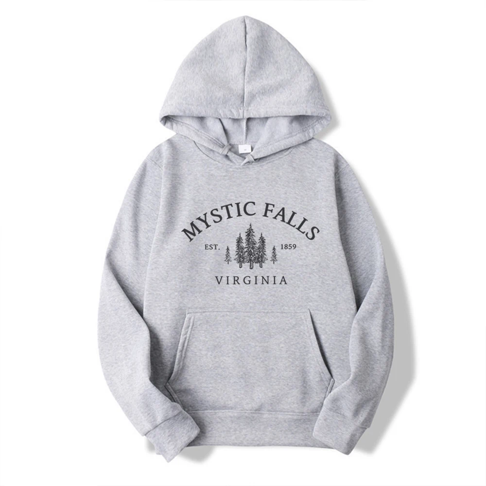Mystic Falls Virginia Hoodie Salvatores Shirt Unisex Long Sleeve Crewneck Pullovers Hoodies Casual Sweater for Vampire Fans