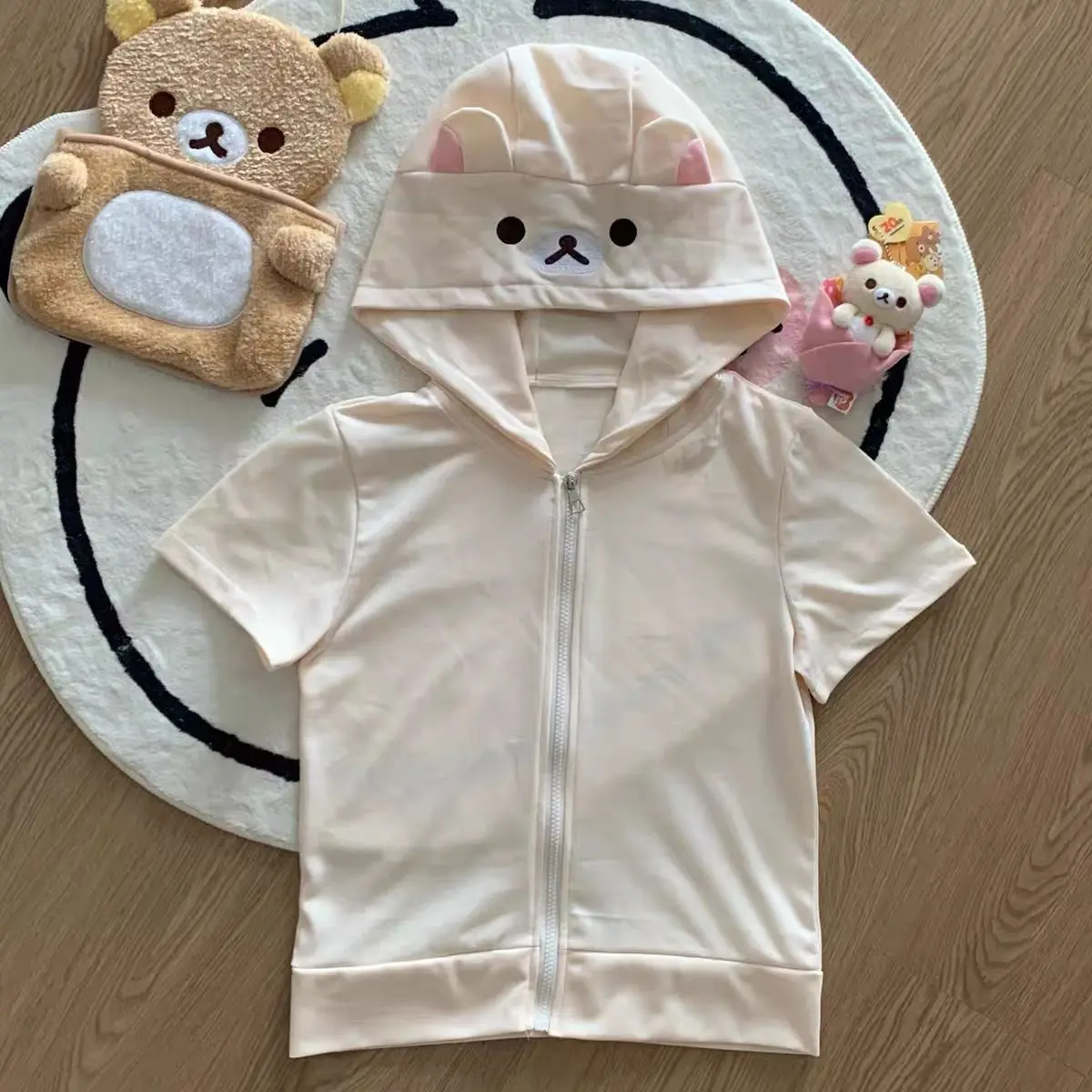 Y2k Harajuku Streetwear Hoodies Women Japanese Style Kawaii Sweet Cute Cartoon Print Zipper Sweatshirt Soft Girl 2026 Jacket