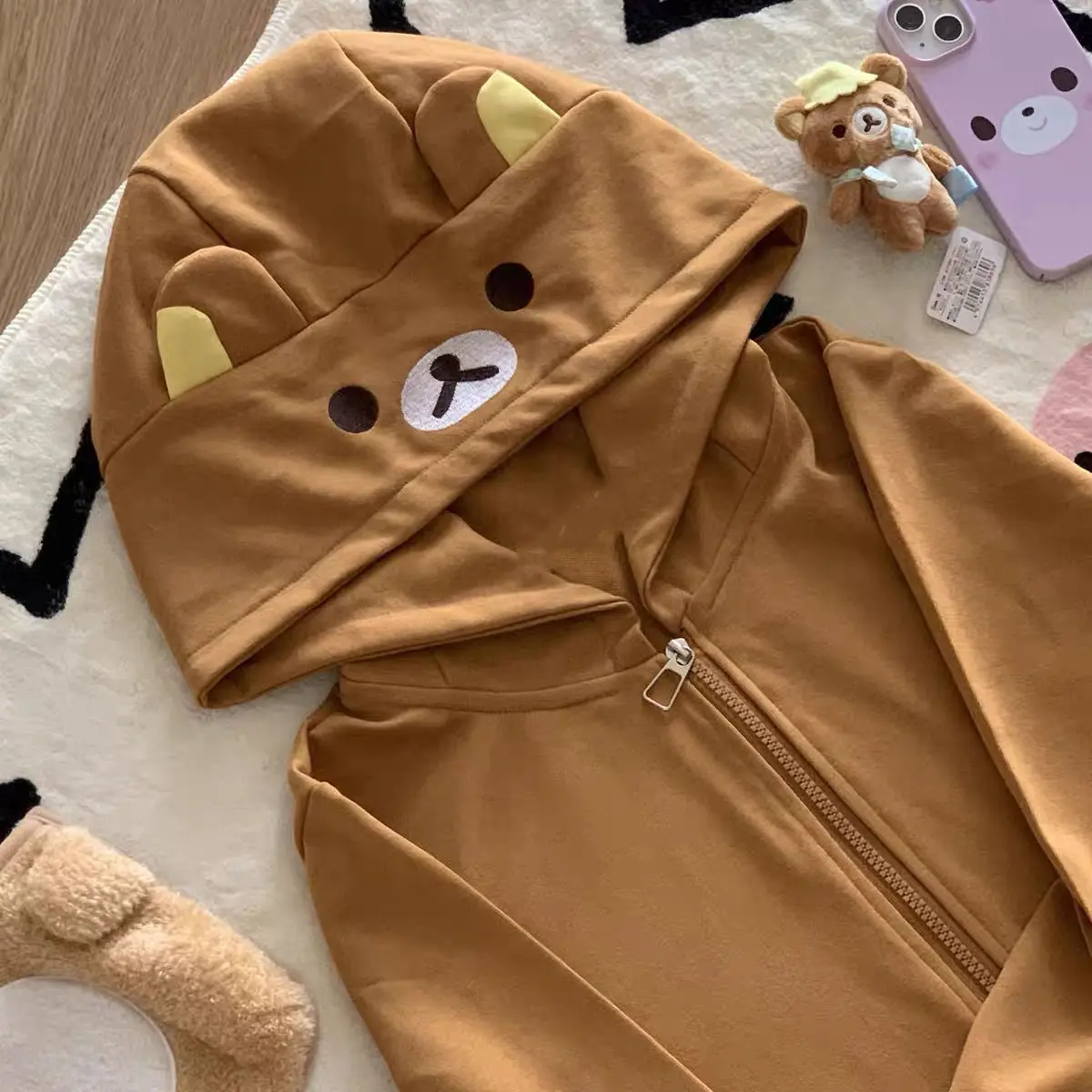 Y2k Harajuku Streetwear Hoodies Women Japanese Style Kawaii Sweet Cute Cartoon Print Zipper Sweatshirt Soft Girl 2026 Jacket