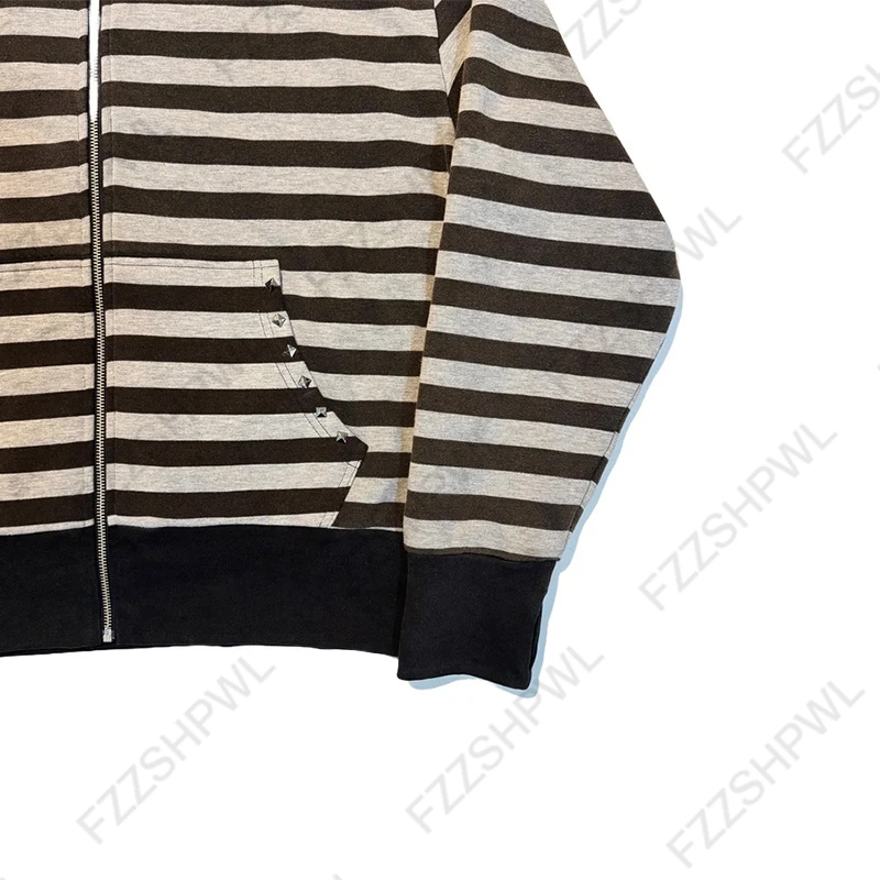 Goth Aesthetic Women Hoodie Harajuku Retro Y2K Emo Girl Fur Collar Cardigan Sweatshirt Rock Punk Hip Hop Casual Loose Streetwear