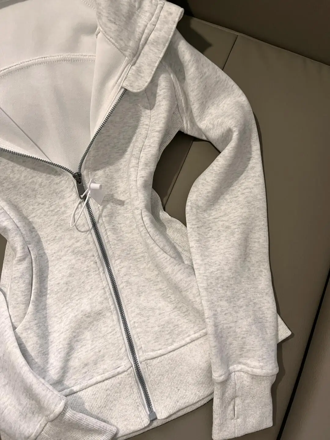 American Grey Shoulder Slim Fit Hoodie Coat For Women Spring Autumn Wear New Collection Hoodie Zipper Style Grey Jacket Top