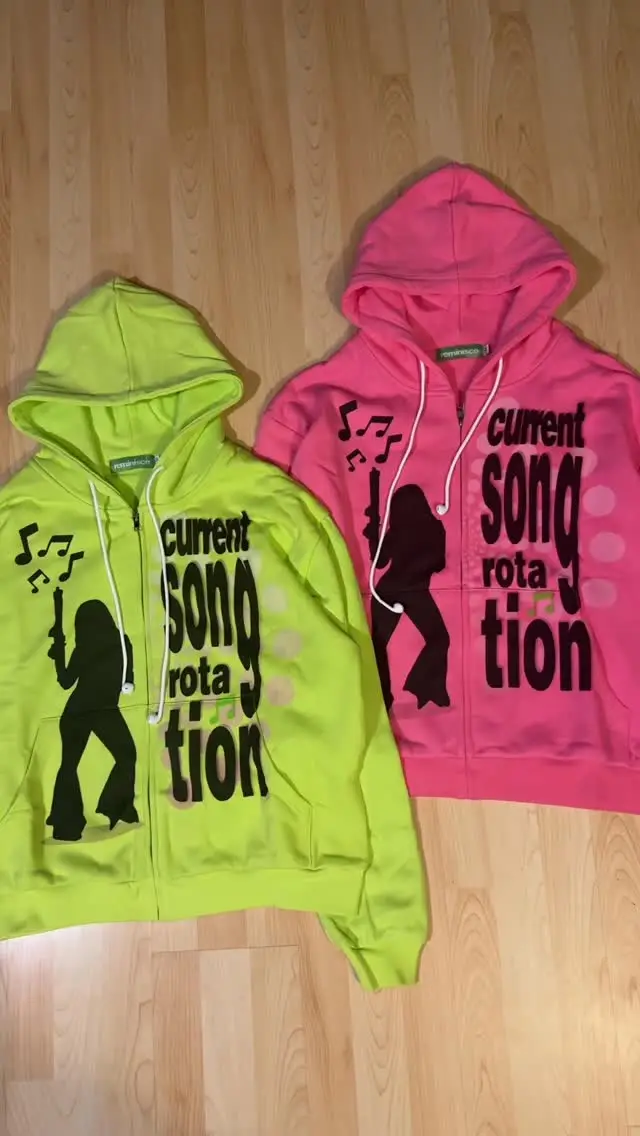 Women Sexy Pattern Print Zip Up Hoodies Women Long Sleeve Tops Loose Hood Shirt Harajuku Y2K Clothes Female Sweatshirt Jacket