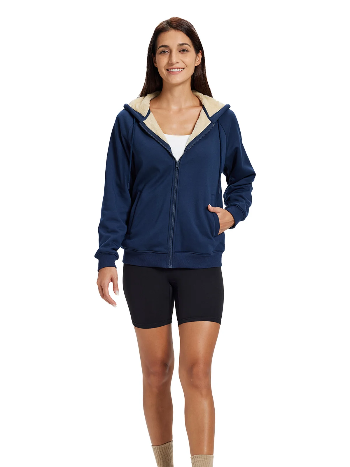 TACVASEN Women's Zip Up Sheerpa Hoodies Outdoor Sweatshirts Coats with Pockets Witner Warm Casual Fleece Lined Full-Zip Jackets