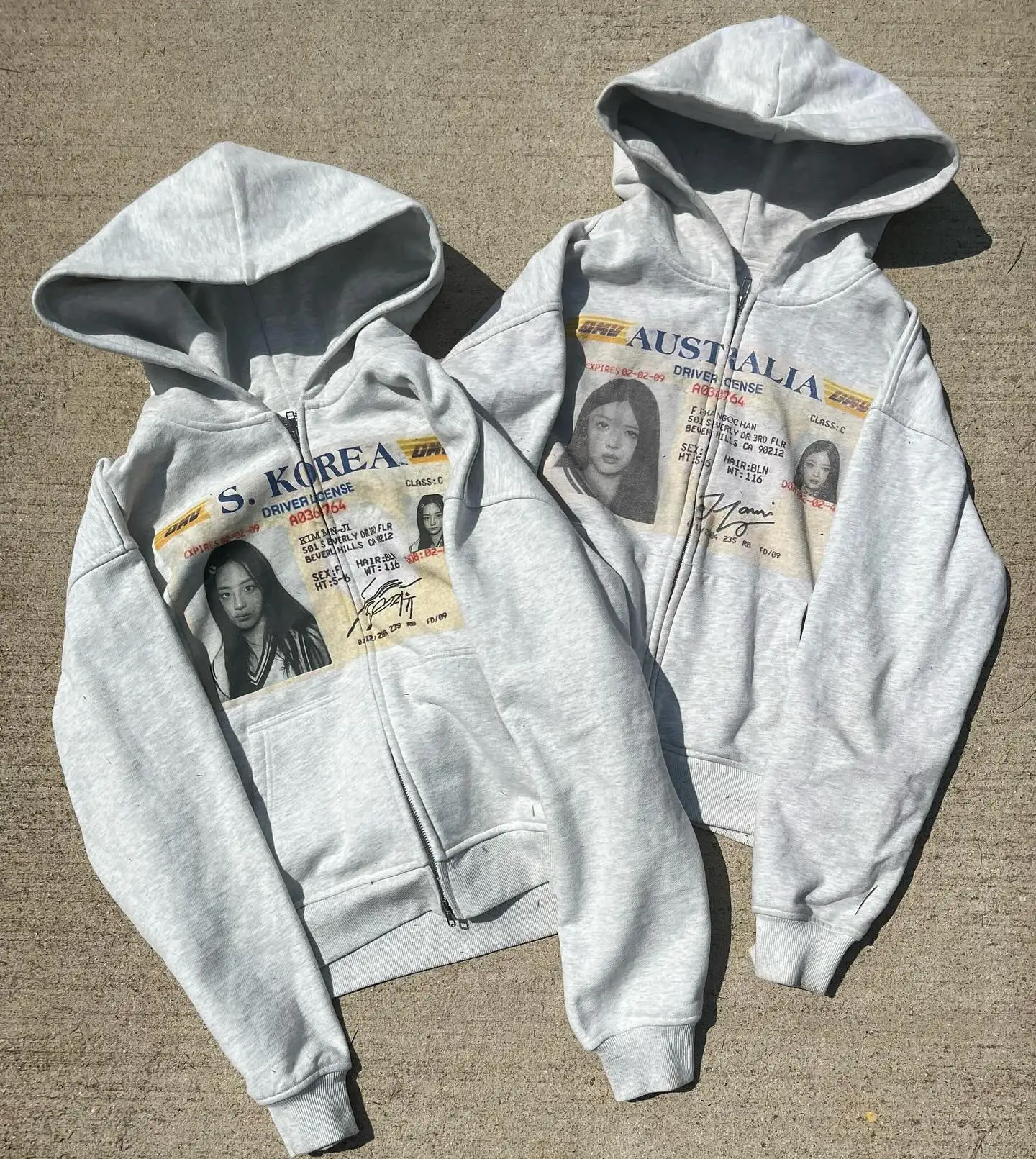 Harajuku Korean Style Graphic Print Hoodies Women Gothic Casual Oversized Hoodie Zip Sweatshirts Streetwear Y2k Women Clothing