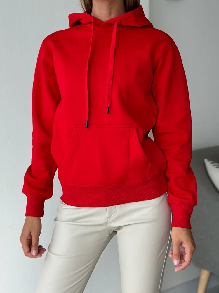 Streamgirl Winter Warm Fleece Hoodies For Women Green White Loose Sweatshirts With Hoodie Pink Pullover Hoodies Women Velvet Top