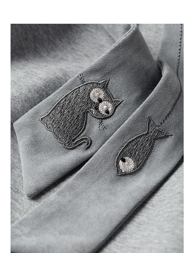 TOYOUTH Women Fleece-Lined Hooded Sweatshirts 2026 Spring New Cat Embroidery Tie Detail Warm Cozy Fleece Lining Tops