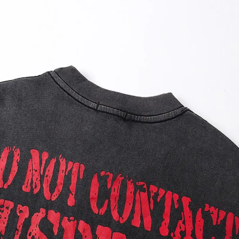 New Release RMIXED EMOTION Rhinestone Shirt Streetwear Cotton Loose Round Neck Top Tees Oversized Tee Top Trendy