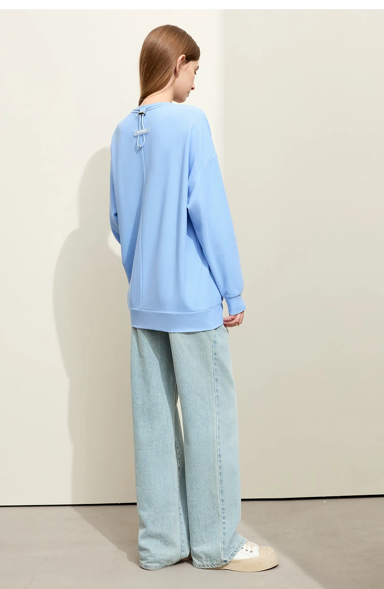 AMII Minimalist Sporty Hoodies for Women 2024 Autumn New Loose Cozy Bottom Shirt Trendy Crewneck Draw String Pullovers 12421006