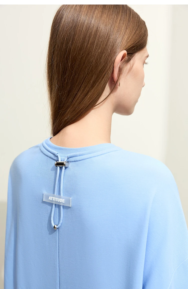 AMII Minimalist Sporty Hoodies for Women 2024 Autumn New Loose Cozy Bottom Shirt Trendy Crewneck Draw String Pullovers 12421006