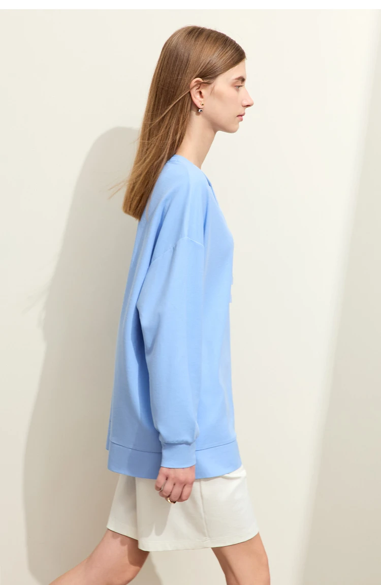AMII Minimalist Sporty Hoodies for Women 2024 Autumn New Loose Cozy Bottom Shirt Trendy Crewneck Draw String Pullovers 12421006