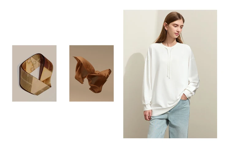 AMII Minimalist Sporty Hoodies for Women 2024 Autumn New Loose Cozy Bottom Shirt Trendy Crewneck Draw String Pullovers 12421006