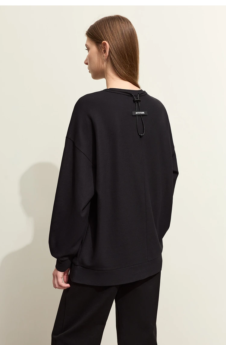 AMII Minimalist Sporty Hoodies for Women 2024 Autumn New Loose Cozy Bottom Shirt Trendy Crewneck Draw String Pullovers 12421006