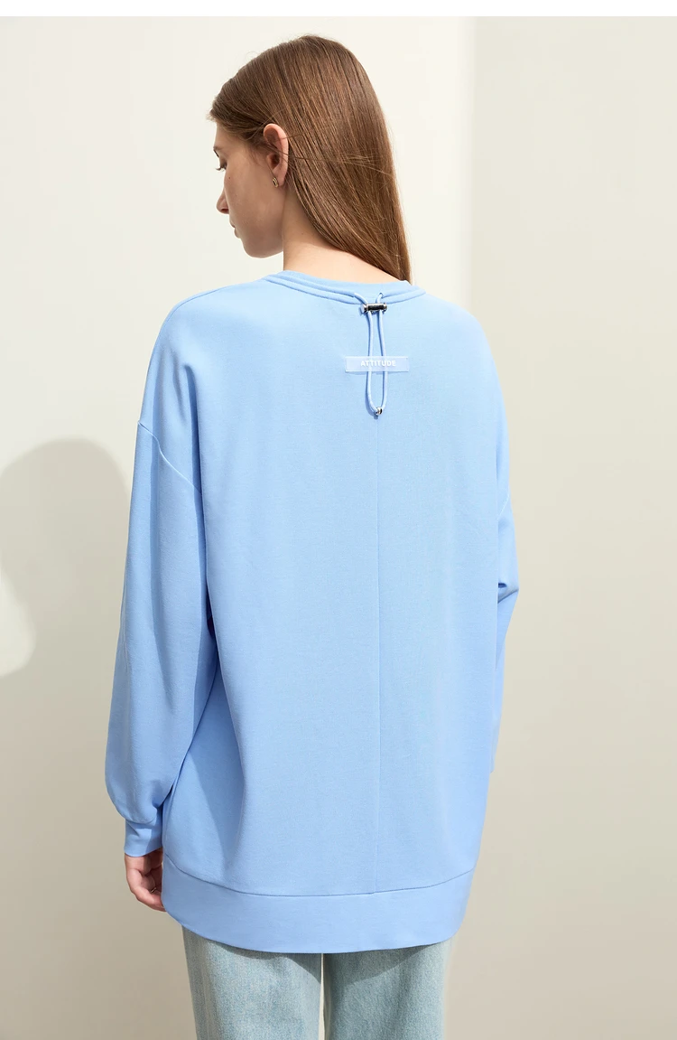 AMII Minimalist Sporty Hoodies for Women 2024 Autumn New Loose Cozy Bottom Shirt Trendy Crewneck Draw String Pullovers 12421006
