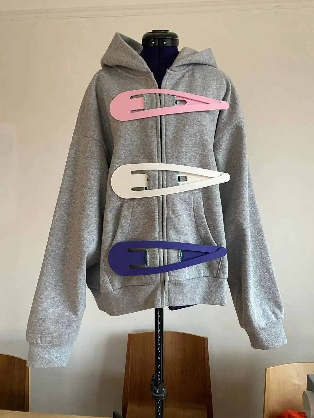American Retro Hair Clip Hoodies Womens New Zipper Cardigan Jacket Womens Kawaii Oversized Hoodie Sweatshirt Fashion Y2k Clothes