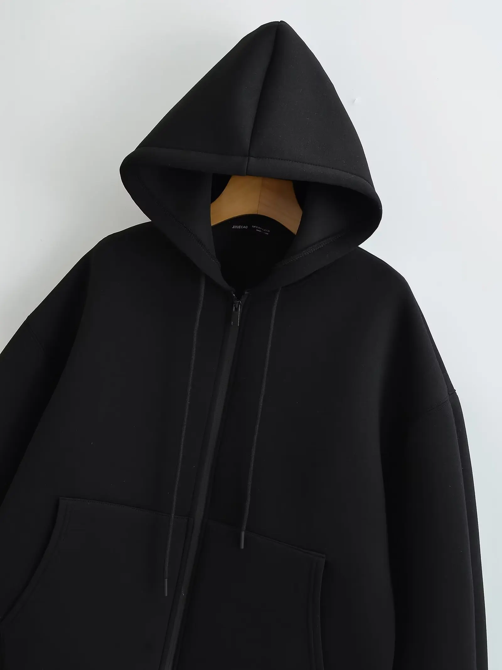 HH 2026 Casual Women's Soild Zipper Hoodie Long Sleeve Big Pocket Zipper Jacket With Hood Female Loose Outerwear Coat Tops