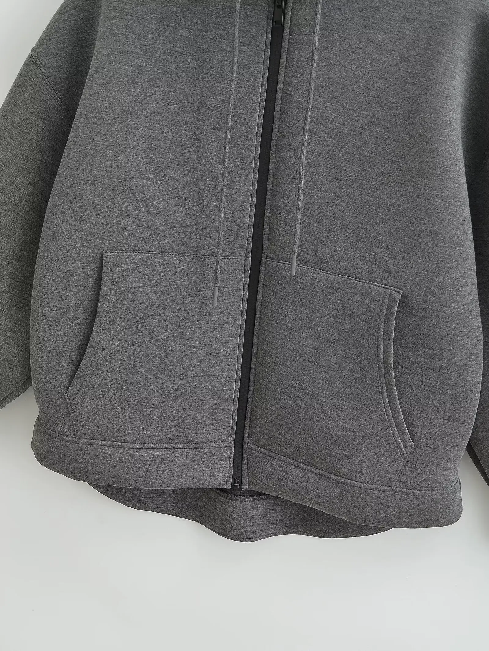 HH 2026 Casual Women's Soild Zipper Hoodie Long Sleeve Big Pocket Zipper Jacket With Hood Female Loose Outerwear Coat Tops