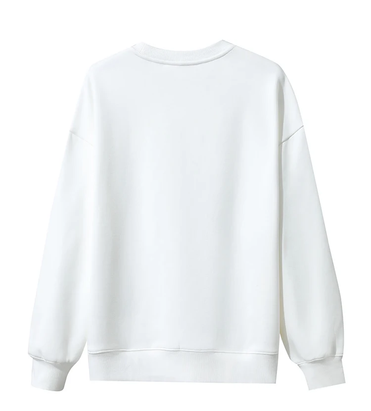 Amii Sweatshirt For Woman 2026 Winter New Printing Embroidered Casual Thick Crew Neck Long Sleeve Versatile Knit Tops 12524123