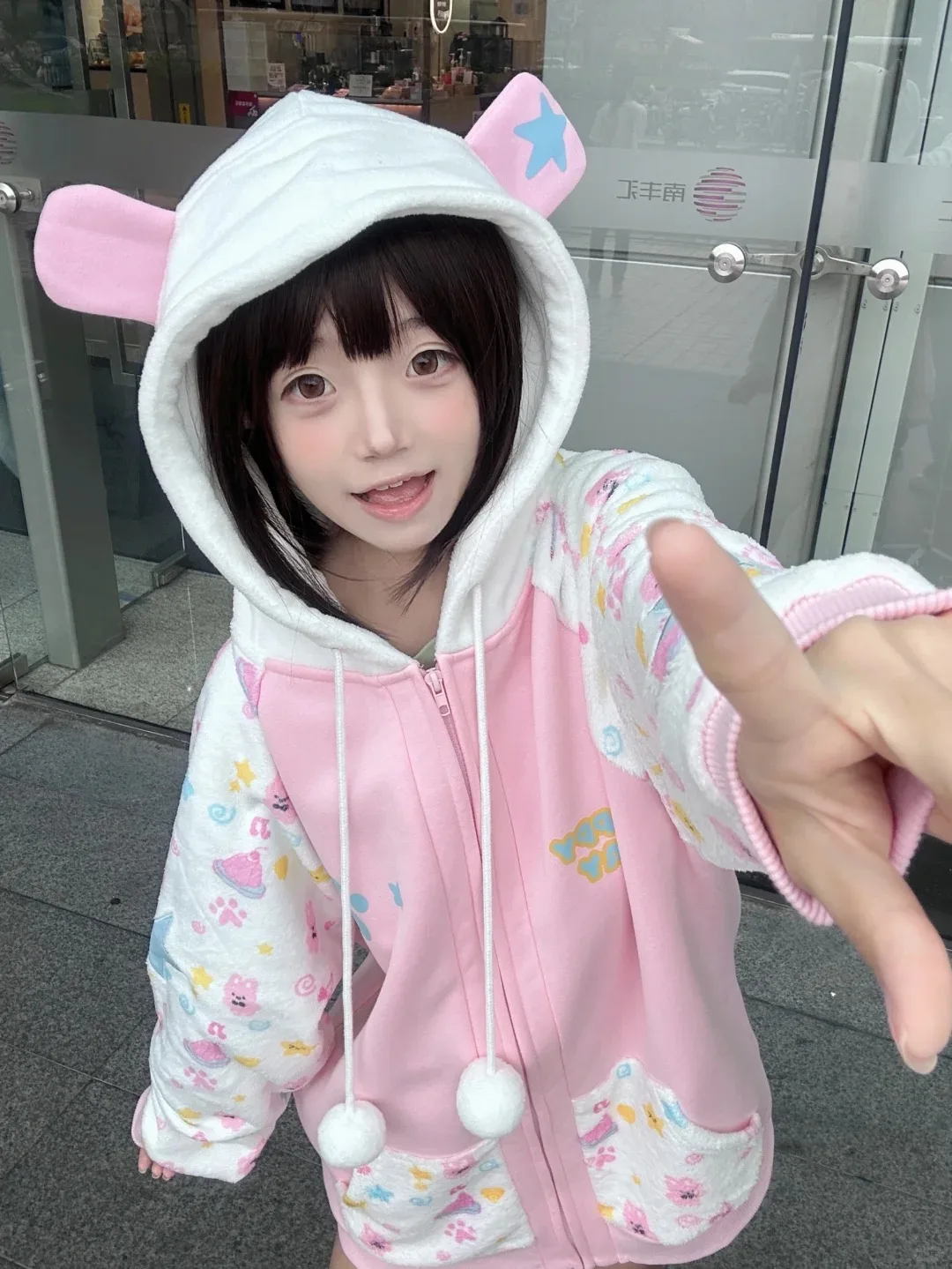 Harajuku Zip Hoodies Women Japanese Sweet Lolita Sweatshirts Kawaii Cartoon Print Y2k Hooded Overcoat Korean Fashion Clothes Top