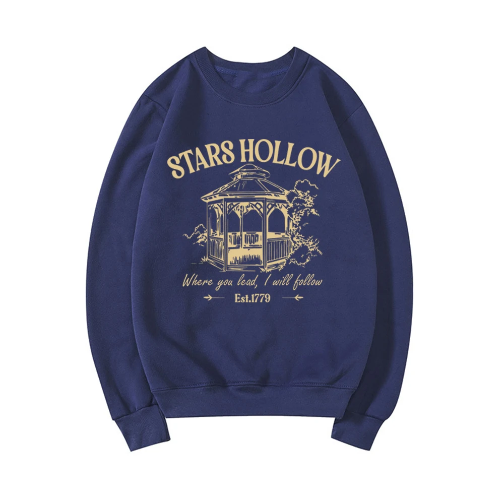 Stars Hollow Sweatshirt Lukes Diner Sweatshirt Women Graphic Hoodies Vintage Long Sleeve Sweater Women Streetwear Pullover Tops