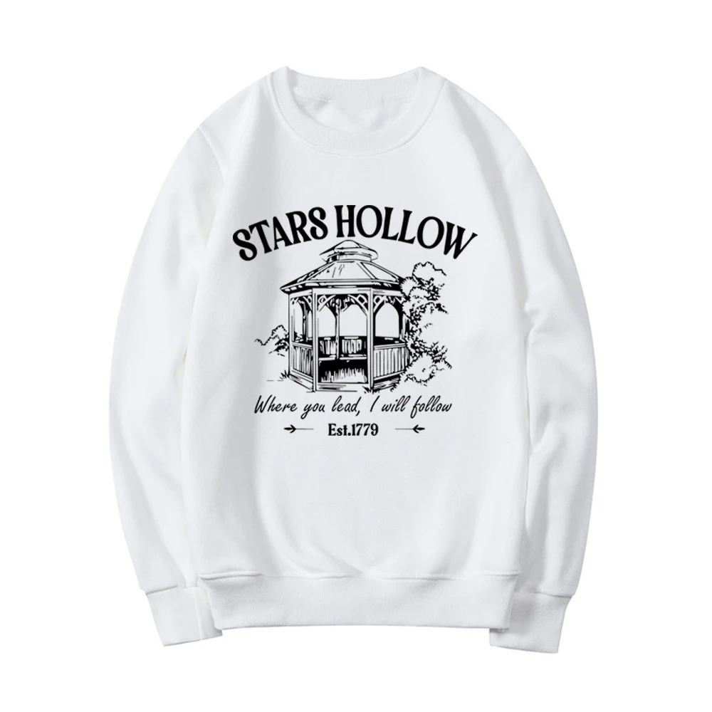 Stars Hollow Sweatshirt Lukes Diner Sweatshirt Women Graphic Hoodies Vintage Long Sleeve Sweater Women Streetwear Pullover Tops