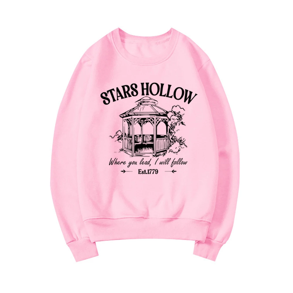 Stars Hollow Sweatshirt Lukes Diner Sweatshirt Women Graphic Hoodies Vintage Long Sleeve Sweater Women Streetwear Pullover Tops