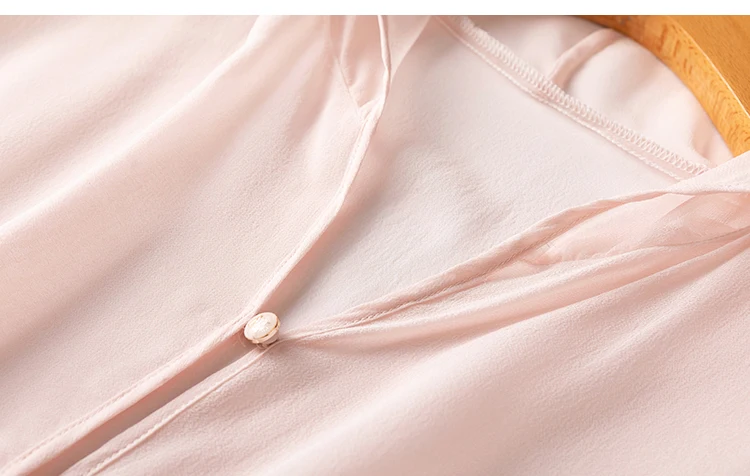 Women Hoodie 100% Mulberry Silk Thin Type Pink Buttons Down Cardigan Long Sleeve Coat Top Blouse Summer Beach Cover Up M1152