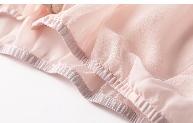 Women Hoodie 100% Mulberry Silk Thin Type Pink Buttons Down Cardigan Long Sleeve Coat Top Blouse Summer Beach Cover Up M1152