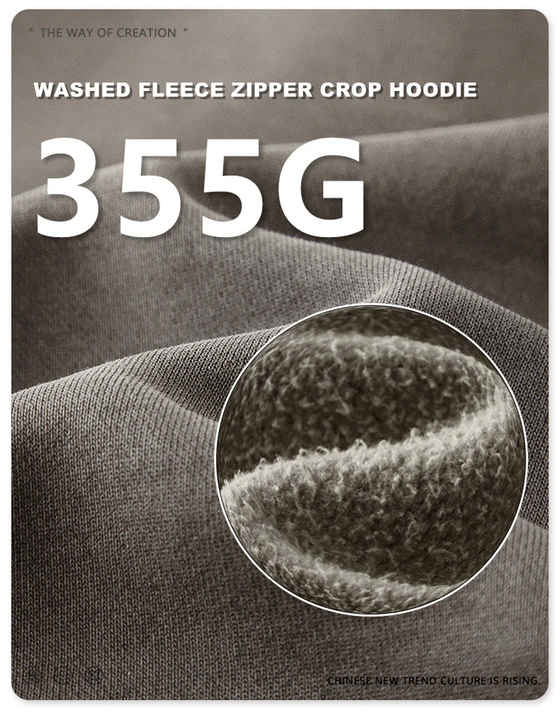ZODF Retro 2025 Winter Women Short Zipper Hoodies Female Girls Loose 355gsm Thick Fleece Hooded Zip-up Coat Streetwears HY0448