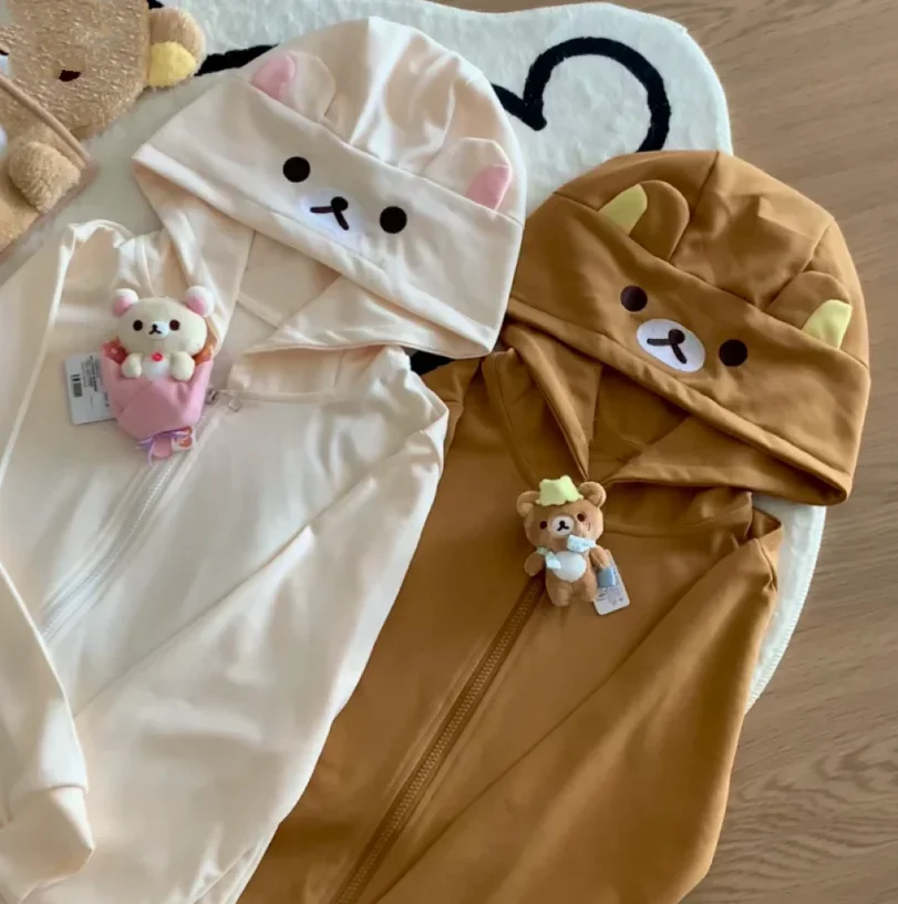 HOUZHOU Y2k Harajuku Streetwear Hoodies Women Japanese Style Kawaii Sweet Cute Cartoon Print Zipper Sweatshirt Soft Girl New