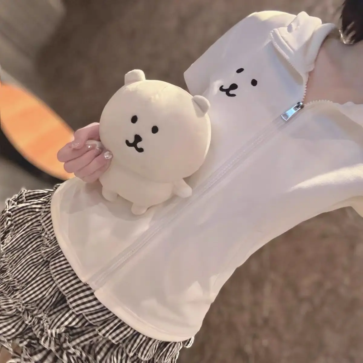 HOUZHOU Y2k Harajuku Streetwear Hoodies Women Japanese Style Kawaii Sweet Cute Cartoon Print Zipper Sweatshirt Soft Girl New