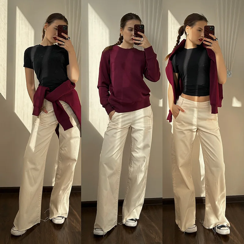 Streamgirl Basic Winter Velvet Sweatshirt For Women Fleece Pullovers Dark Gray Warm Loose Sweatshirt Women Velvet Winter Tops