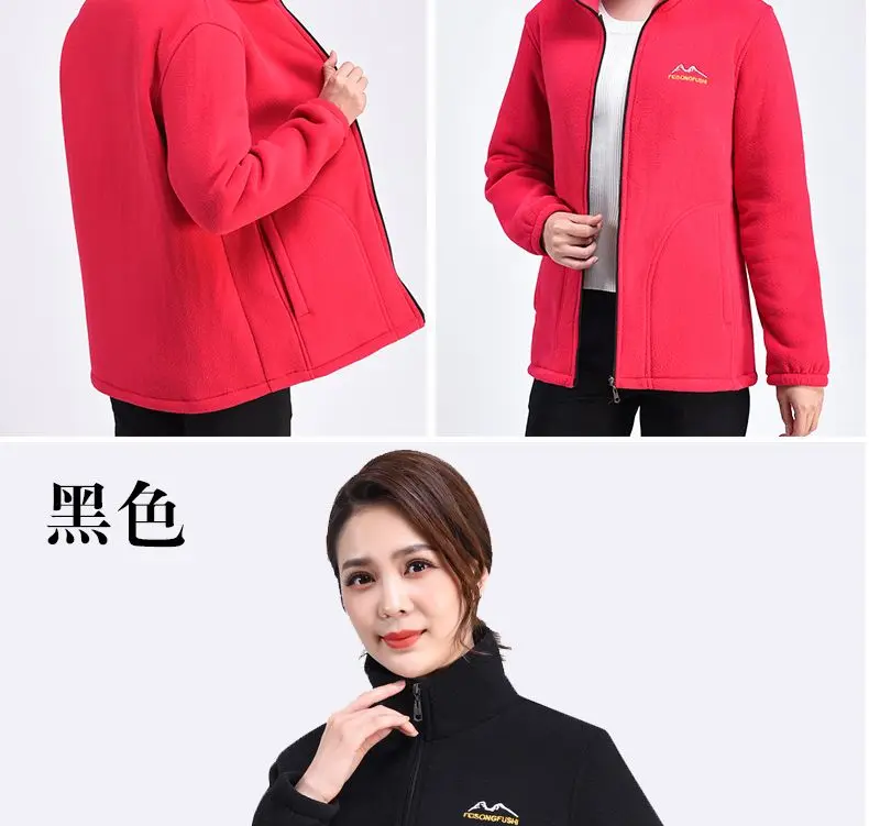 Autumn Winter Fleece Jacket Women Clothing Zipper Sweatshirt Warm Long Sleeve Thick Cardigan Sport Outdoor Warm Sweatshirt New
