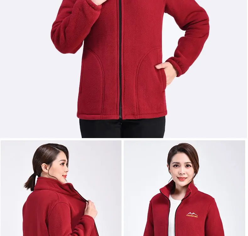 Autumn Winter Fleece Jacket Women Clothing Zipper Sweatshirt Warm Long Sleeve Thick Cardigan Sport Outdoor Warm Sweatshirt New