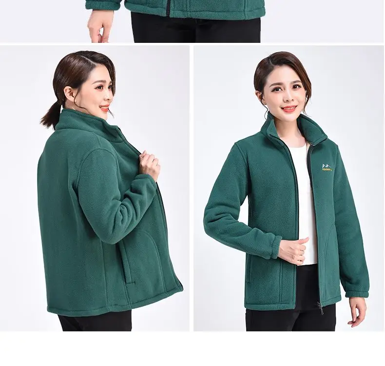 Autumn Winter Fleece Jacket Women Clothing Zipper Sweatshirt Warm Long Sleeve Thick Cardigan Sport Outdoor Warm Sweatshirt New