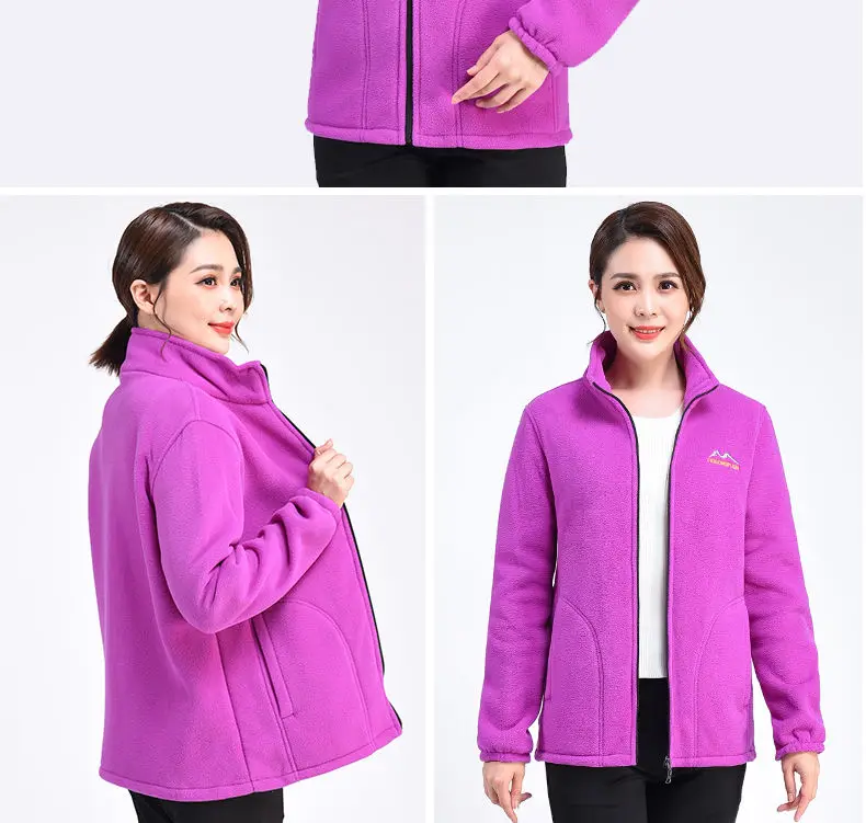 Autumn Winter Fleece Jacket Women Clothing Zipper Sweatshirt Warm Long Sleeve Thick Cardigan Sport Outdoor Warm Sweatshirt New