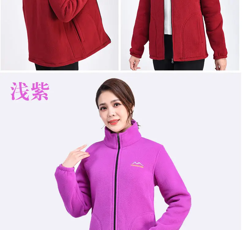 Autumn Winter Fleece Jacket Women Clothing Zipper Sweatshirt Warm Long Sleeve Thick Cardigan Sport Outdoor Warm Sweatshirt New
