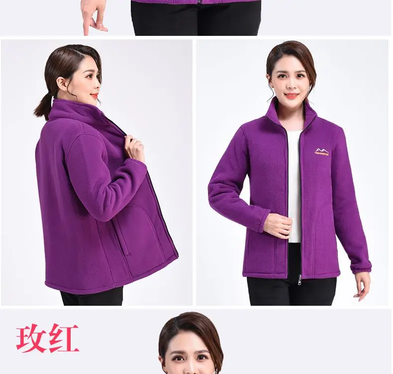 Autumn Winter Fleece Jacket Women Clothing Zipper Sweatshirt Warm Long Sleeve Thick Cardigan Sport Outdoor Warm Sweatshirt New