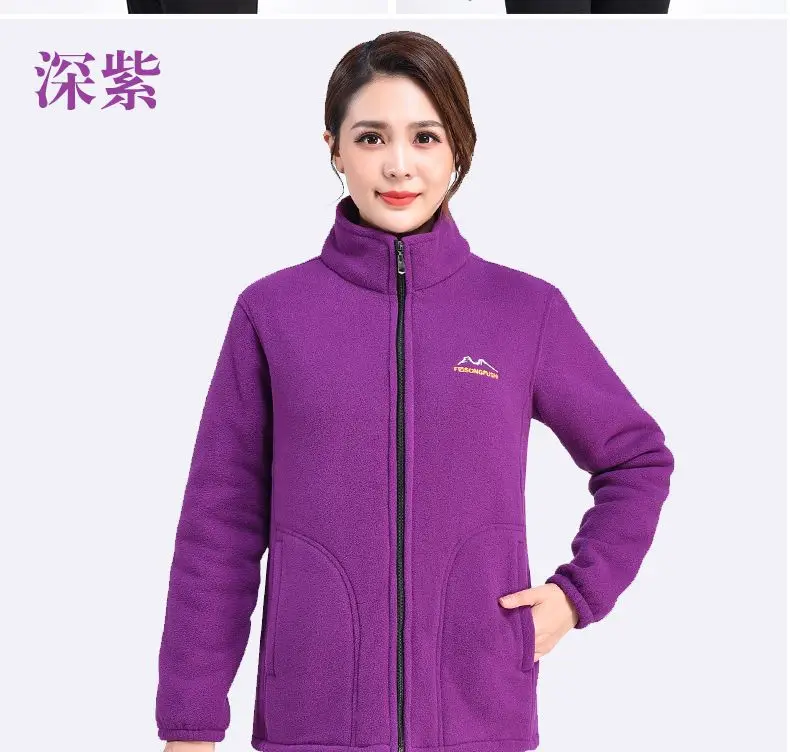 Autumn Winter Fleece Jacket Women Clothing Zipper Sweatshirt Warm Long Sleeve Thick Cardigan Sport Outdoor Warm Sweatshirt New