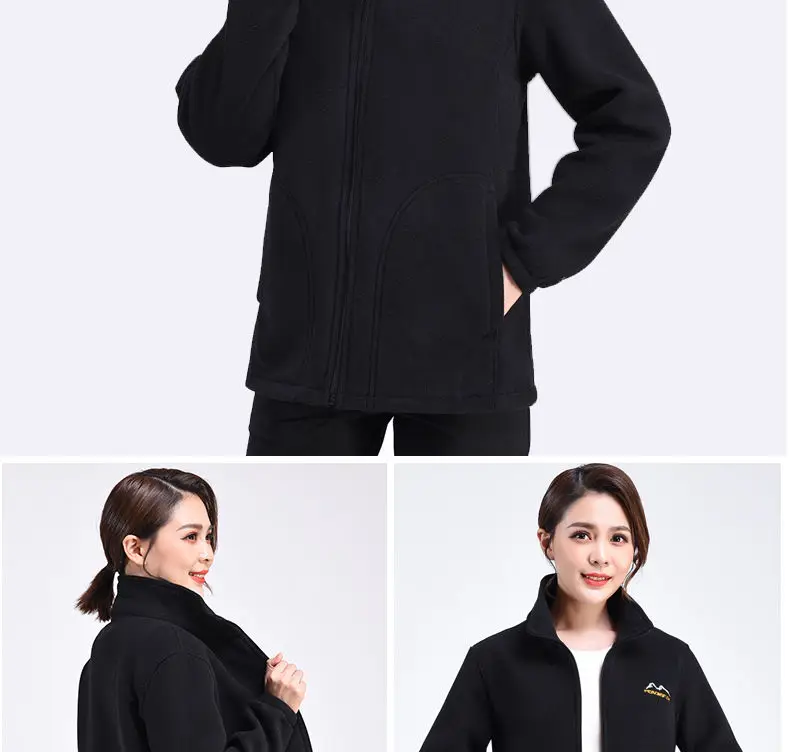 Autumn Winter Fleece Jacket Women Clothing Zipper Sweatshirt Warm Long Sleeve Thick Cardigan Sport Outdoor Warm Sweatshirt New
