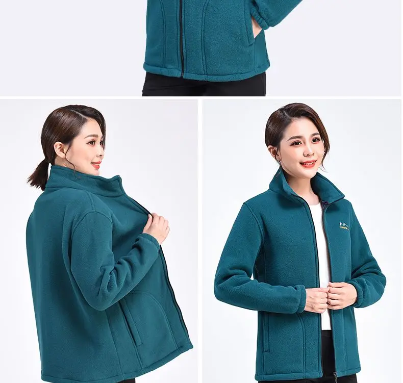 Autumn Winter Fleece Jacket Women Clothing Zipper Sweatshirt Warm Long Sleeve Thick Cardigan Sport Outdoor Warm Sweatshirt New