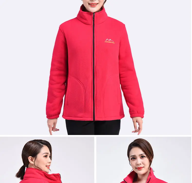 Autumn Winter Fleece Jacket Women Clothing Zipper Sweatshirt Warm Long Sleeve Thick Cardigan Sport Outdoor Warm Sweatshirt New
