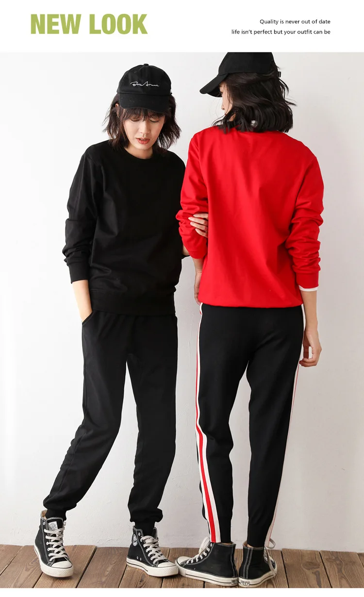 Women Sweatshirt 2025 Spring Autumn Multi-colors Fashion Korean O-neck Cotton Loose Womens Sweatshirts Vintage Solid Pullovers