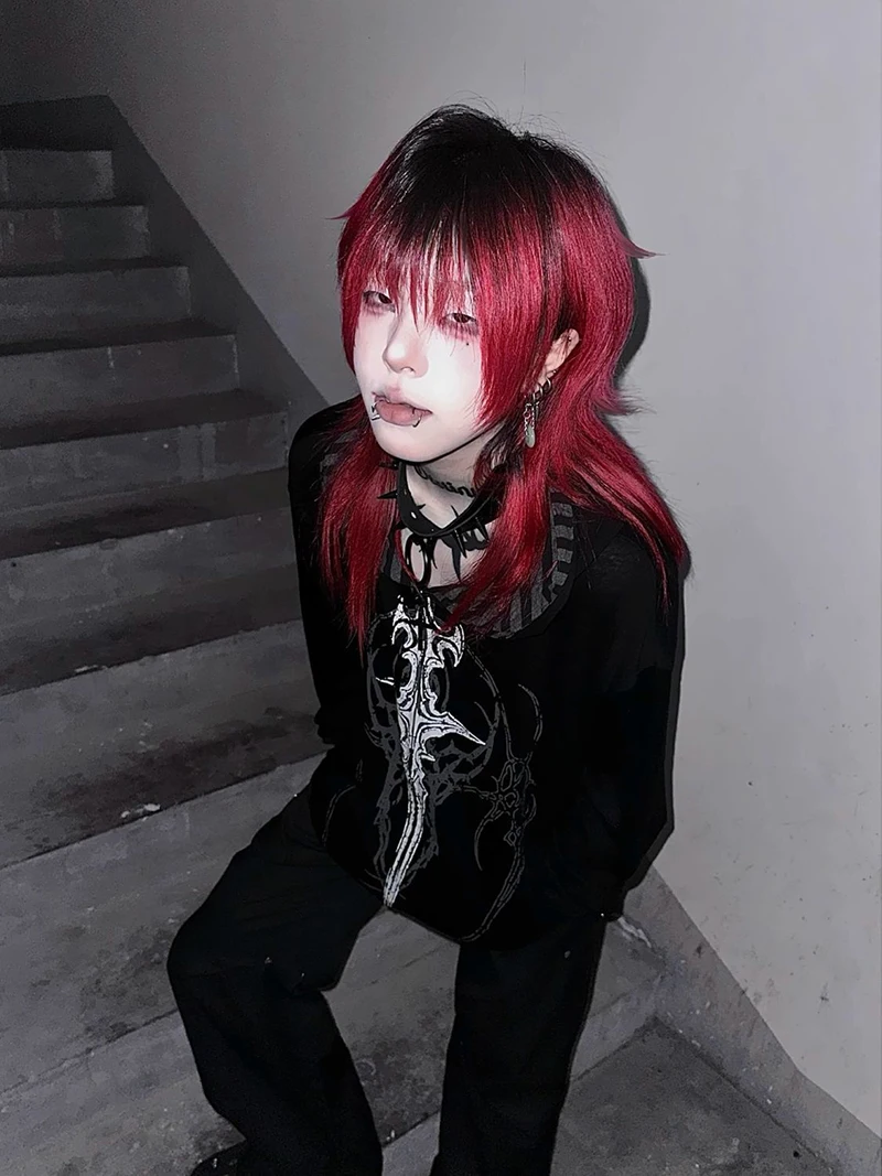 Harajuku Y2K Subculture Women Hoodie Long Sleeve Gothic Halloween Black Coat Punk Loose Spring Fall Streetwear Top