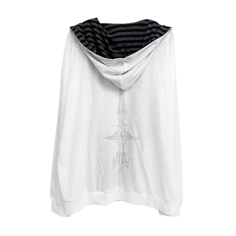 Harajuku Y2K Subculture Women Hoodie Long Sleeve Gothic Halloween Black Coat Punk Loose Spring Fall Streetwear Top